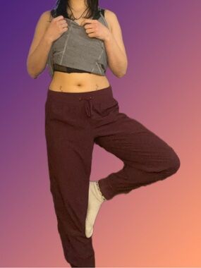 Athletic Works Women's Burgundy Jogger Pants